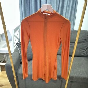 Mesh Lighweight Women's Romper (Orange)